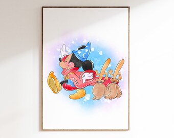 ディズニー ファンタジア ソーサラー ミッキー シルエット - Etsy 日本
