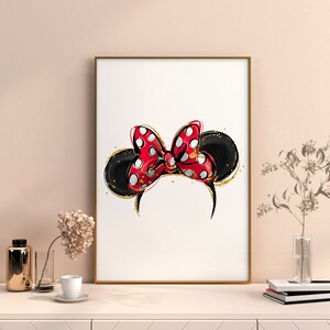 Minnie Ears Wall Print / Minnie Ears Decor / Magic Kingdom / Epcot / Animal Kingdom / Minnie Decor / Minnie Wall Art / Minnie Ears Printable