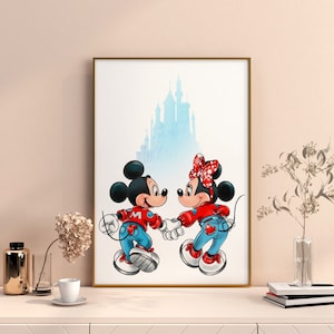 Mickey & Minnie Wandkunst / Magic Kingdom Mickey Minnie Wandkunst / Mickey und Minnie Dekor / Mickey Minnie Home Art / druckbare Kunst