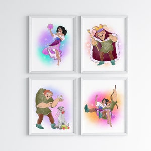 Set Of 4 The Hunchback of Notre Dame Wall Prints / The Hunchback of Notre Dame Digital Download / The Hunchback of Notre Dame Home Decor