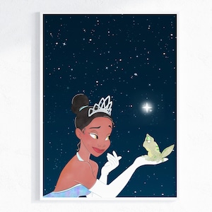 Princess And The Frog Digital Wall Print / Princess Tiana Wall Art / Ma Belle Evangeline / Princess Tiana Decor / Tiana and The Frog Art
