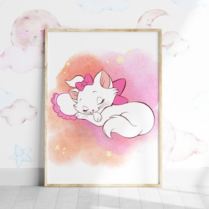 Marie The Aristocats Wall Art / Nursery Wall Art For Girls / Girls Bedroom Printable Art / Marie Aristocats Decor / The Aristocats Print