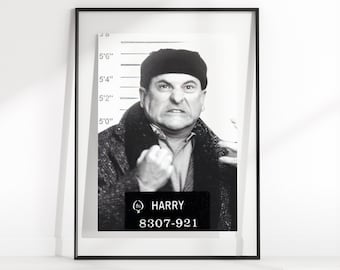 Harry Mugshot Home Alone Movie Wall Print / Harry & Marv Home Alone / Kevin McCallister / Home Alone Christmas Movie / The Wet Bandits Print