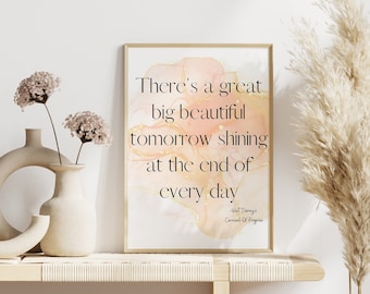 There's A Great Big Beautiful Tomorrow - Carousel Of Progress Ride Quote Wall Art / Magic Kingdom Attraction Ride Quote Poster / Printable