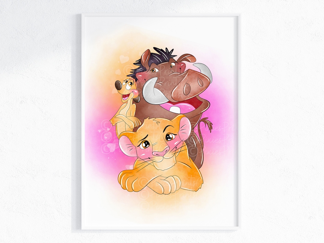 Lion King Wall Print / Lion King Wall Art / Lion King Digital Download / Lion King Home Decor