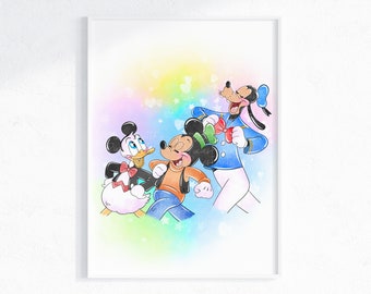 Mickey Donald Goofy wydruk ścienny / Mickey Donald Goofy sztuka ścienna / Mickey Donald Goofy wystrój domu / Mickey Donald Goofy pobieranie cyfrowe