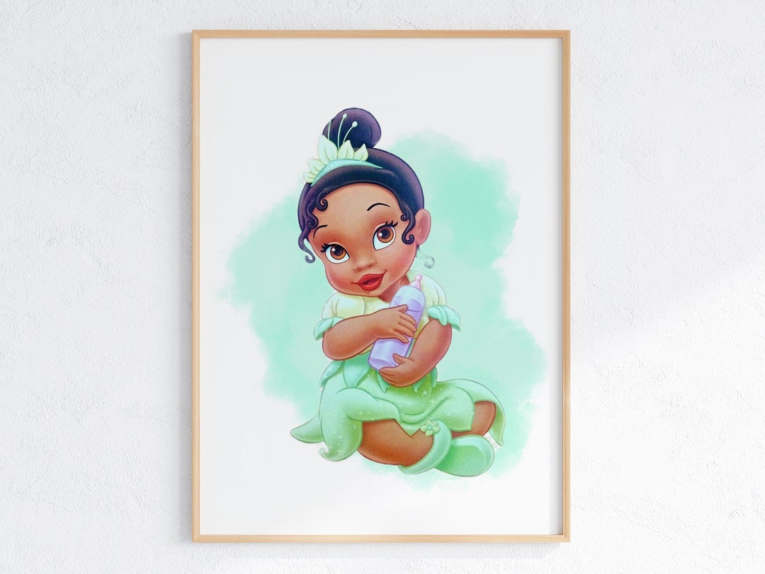 Baby Tiana Wall Art / Princess Tiana Wall Print / Girls Nursery Wall