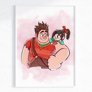 Wreck It Ralph Wall Print / Vanellope & Ralph Girls Bedroom Wall Print / Wreck It Ralph Decor / Wreck-It Ralph Nursery Art / Vanellope Ralph
