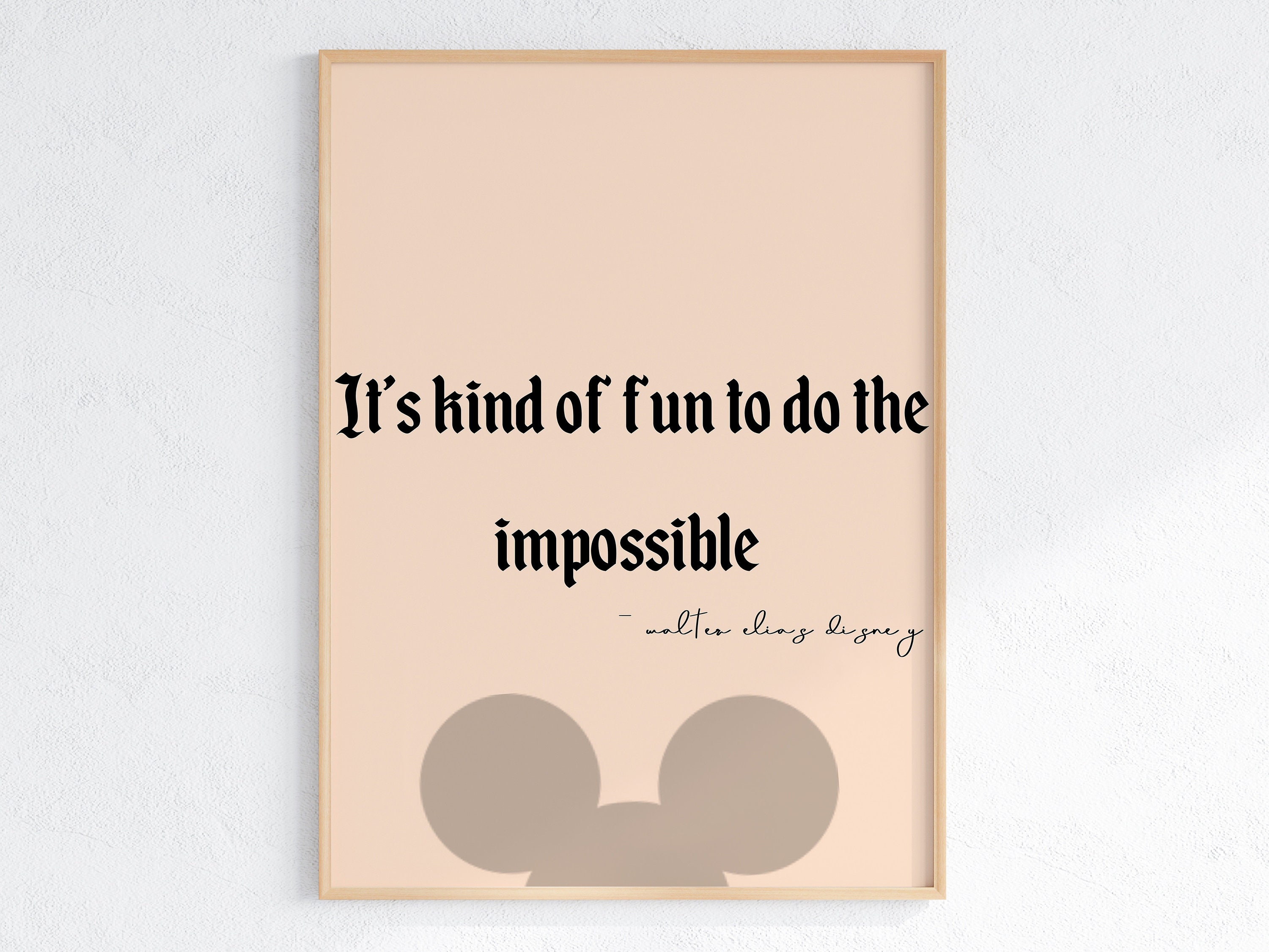 Kind Of Fun To Do The Impossible Walt Disney Quote  DISNEY MICKEY MOUSE QUOTE PICTURE WALL ART FUN TO DO IMPOSSIBLE RED BLACK DECOR display picture 1
