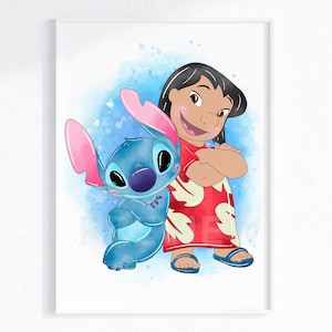 Stitch Print Ohana Means Family Watercolor Poster Stitch Painting Stitch  Lilo Illustration Ohana Means Family Printable Digital Download