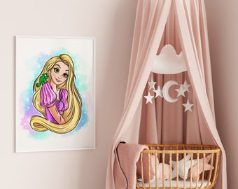 Rapunzel & Pascal Wall Art / Tangled Wall Print / Printable Wall