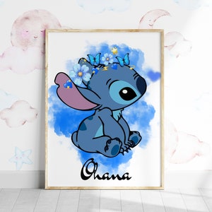 Stitch Nursery Wall Art / Lilo And Stitch / Stitch Printable Poster / Ohana Stitch Print / Ohana Means Family / Ohana Wall Quote DIGITAL image 3