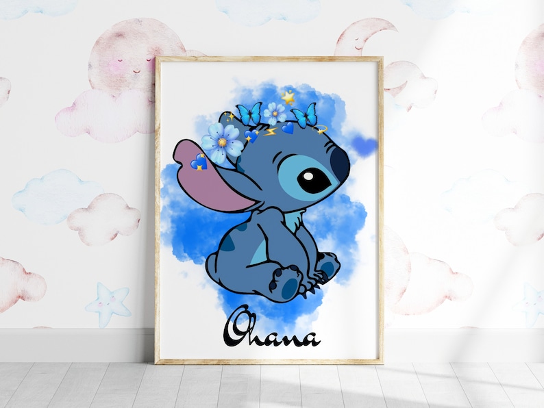 Stitch Nursery Wall Art / Lilo And Stitch / Stitch Printable Poster / Ohana Stitch Print / Ohana Means Family / Ohana Wall Quote DIGITAL image 3