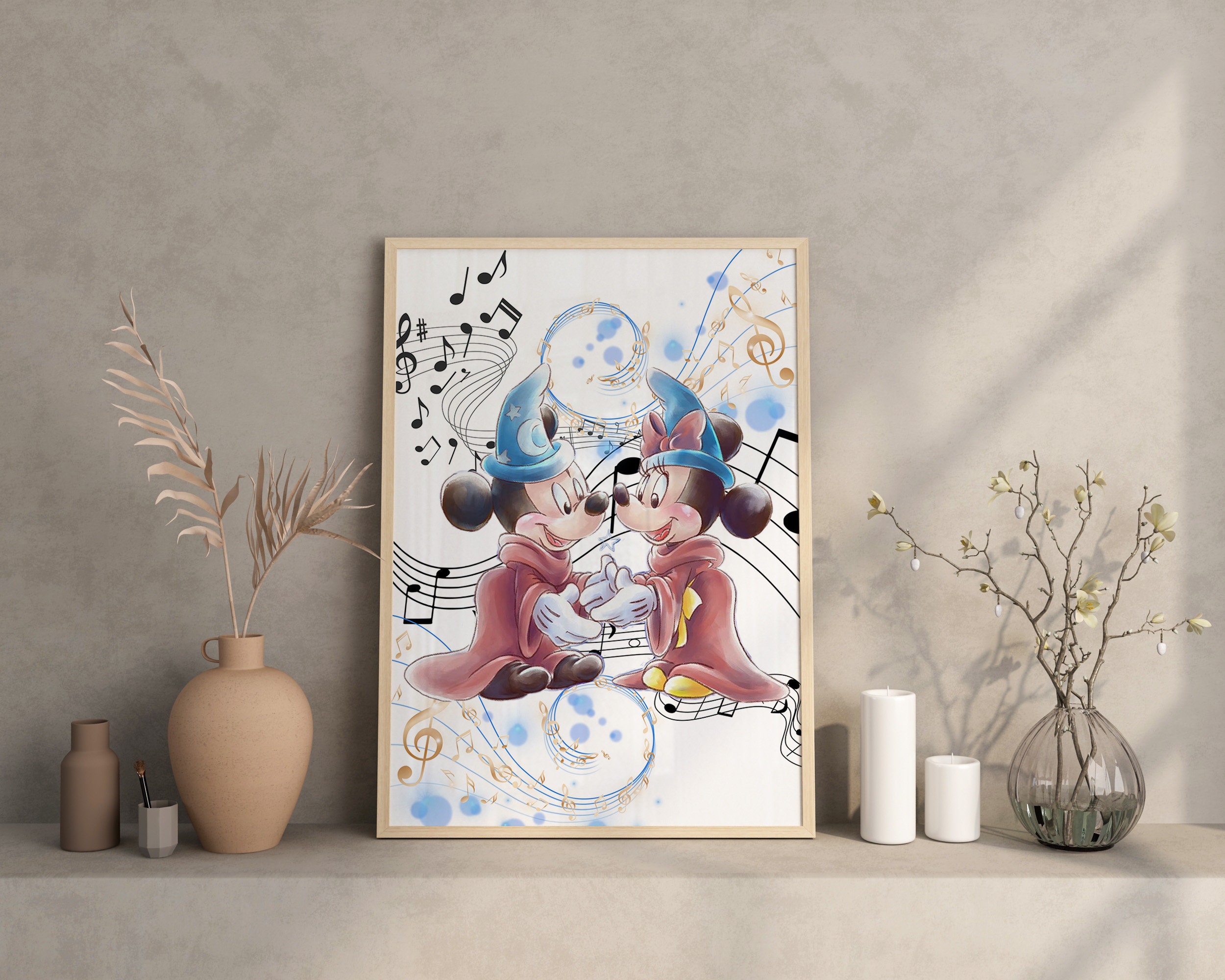 Mickey & Minnie Fantasia Inspired Wall Art / Mickey Minnie Hollywood