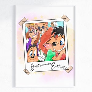 Watercolour A Goofy Movie Polaroid Wall Print / A Goofy Movie Home Decor / Goofy Movie Max Roxanne Wall Prints /Goofy Movie Digital Download