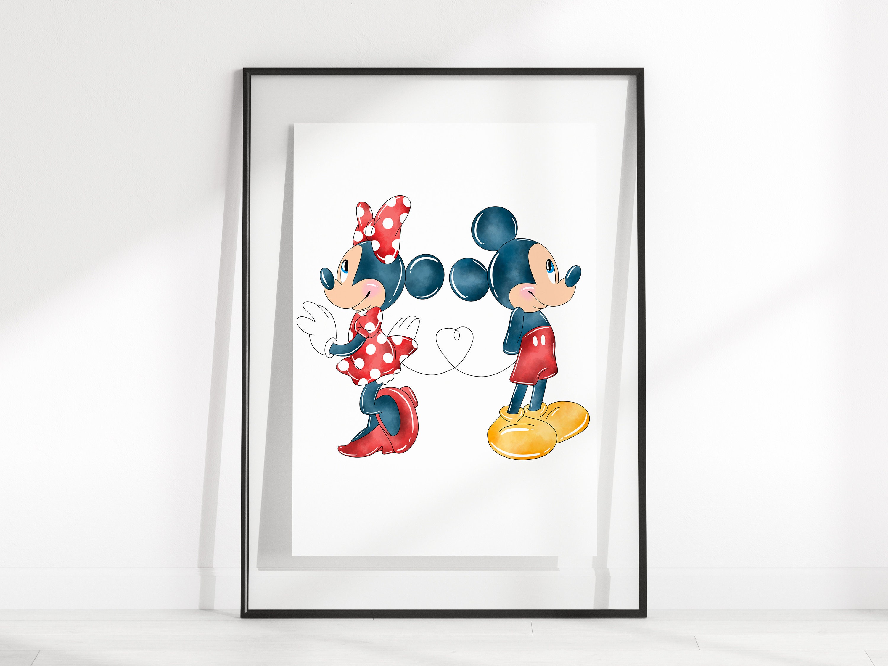 Mickey & Minnie Valentines Wall Print / Mickey Minnie Valentines Day