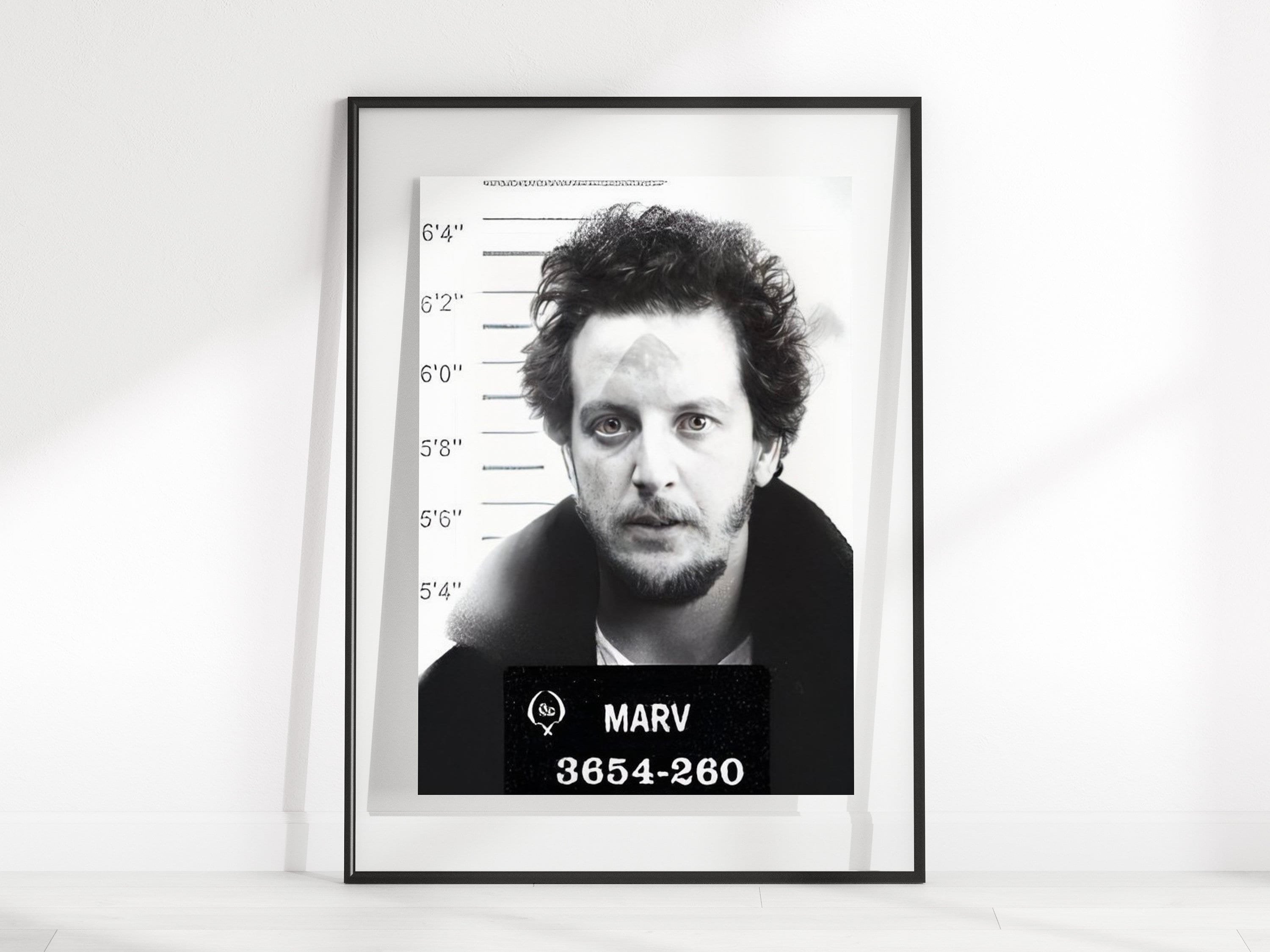 Marv Mugshot Home Alone Movie Wall Print / Harry & Marv Home Alone