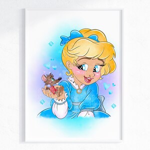 Cinderella Wall Print / Cinderella Toddler Wall Art / Cinderella Digital Download / Cinderella Girls Bedroom Decor / Cinderella Nursery Art