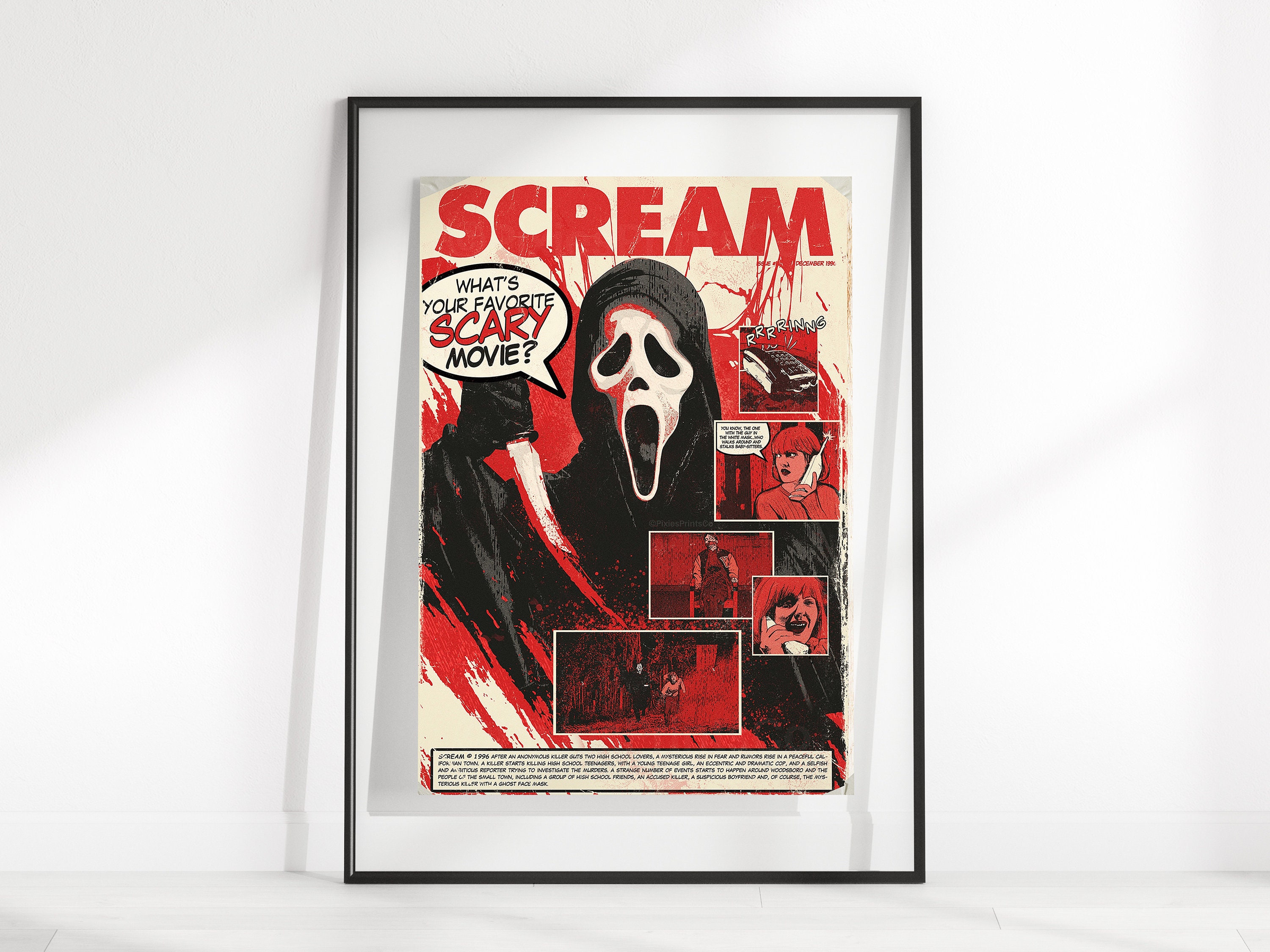 Scream Ghostface Printable Wall Art / Ghostface Wall Print / Scream Scream Ghostface Printable Wall Art / Ghostface Wall Print / Scream