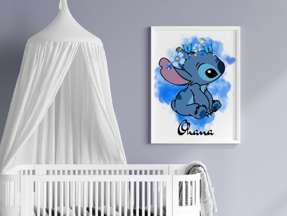 Stitch Print Stitch Watercolor Ohana Means Family Printable Art Stitch  Party Wall Art Ohana Printable Nursery Stitch Poster