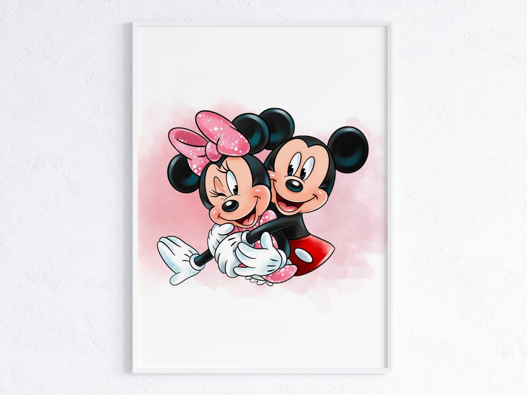 Mickey & Minnie Wall Art / Minnie and Mickey Wall Print / Mickey Decor