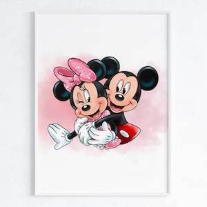 Mickey & Minnie Wall Art / Minnie and Mickey Wall Print / Mickey Decor / Minnie Decor / Magic Kingdom / Living Room Bedroom Wall Print
