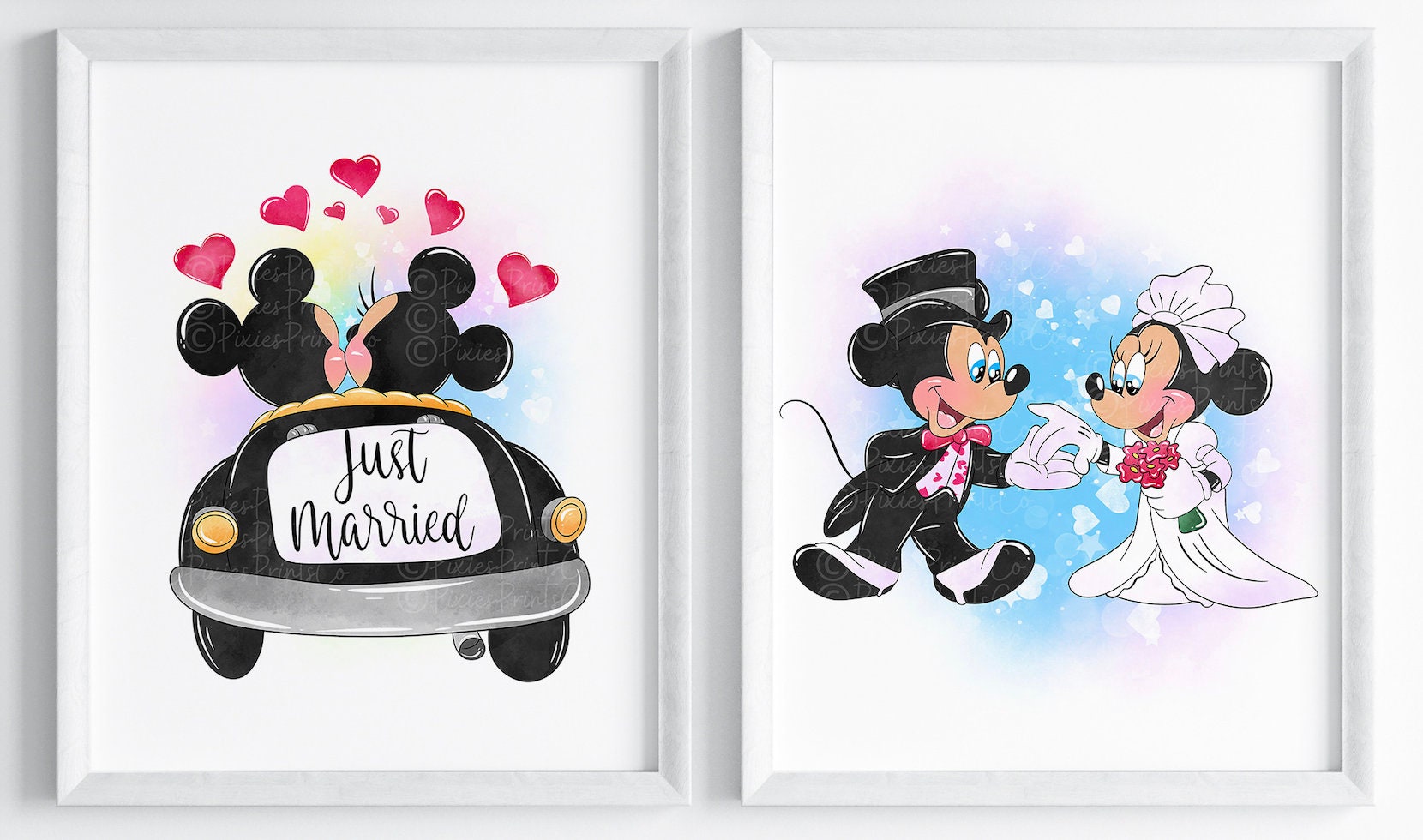 Mickey Minnie Wedding Wall Prints / Mickey Minnie Marriage Digital