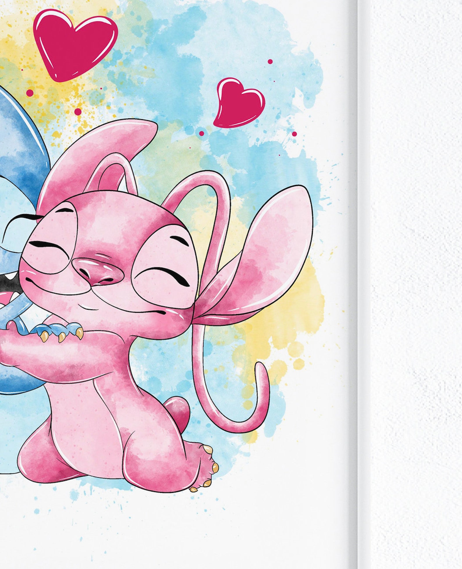 Stitch & Angel Wall Art / Lilo and Stitch Print / Stitch and Girlfriend