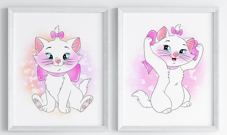 Set of 4 Marie the Aristocats Wall Prints / the Aristocats Marie Wall ...