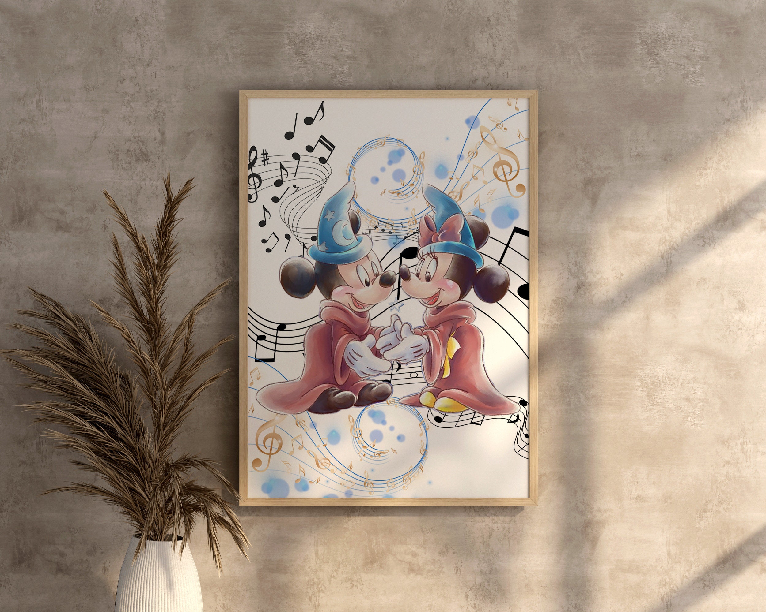 Mickey & Minnie Fantasia Inspired Wall Art / Mickey Minnie Hollywood