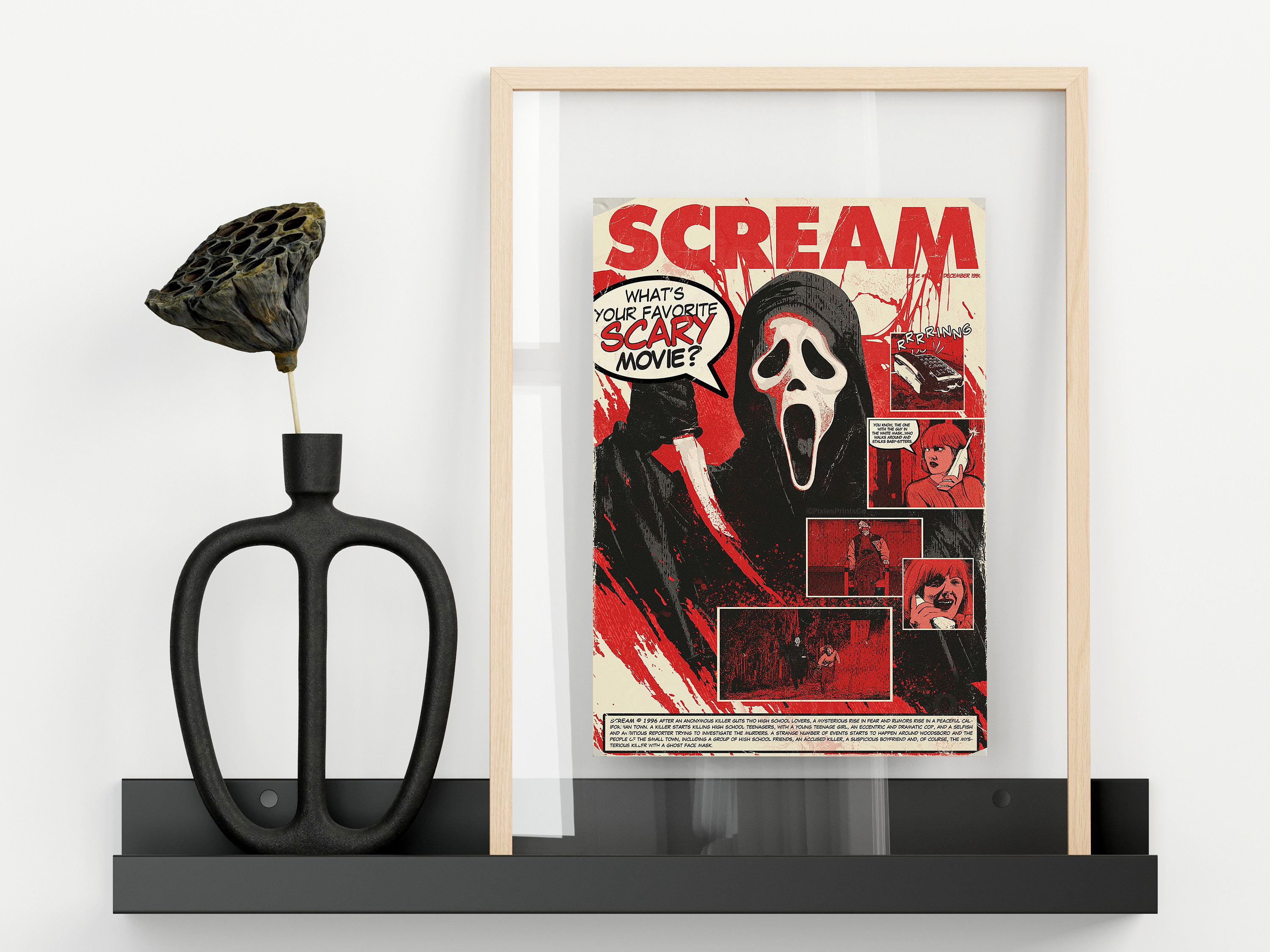 Scream Ghostface Printable Wall Art / Ghostface Wall Print / Scream Scream Ghostface Printable Wall Art / Ghostface Wall Print / Scream