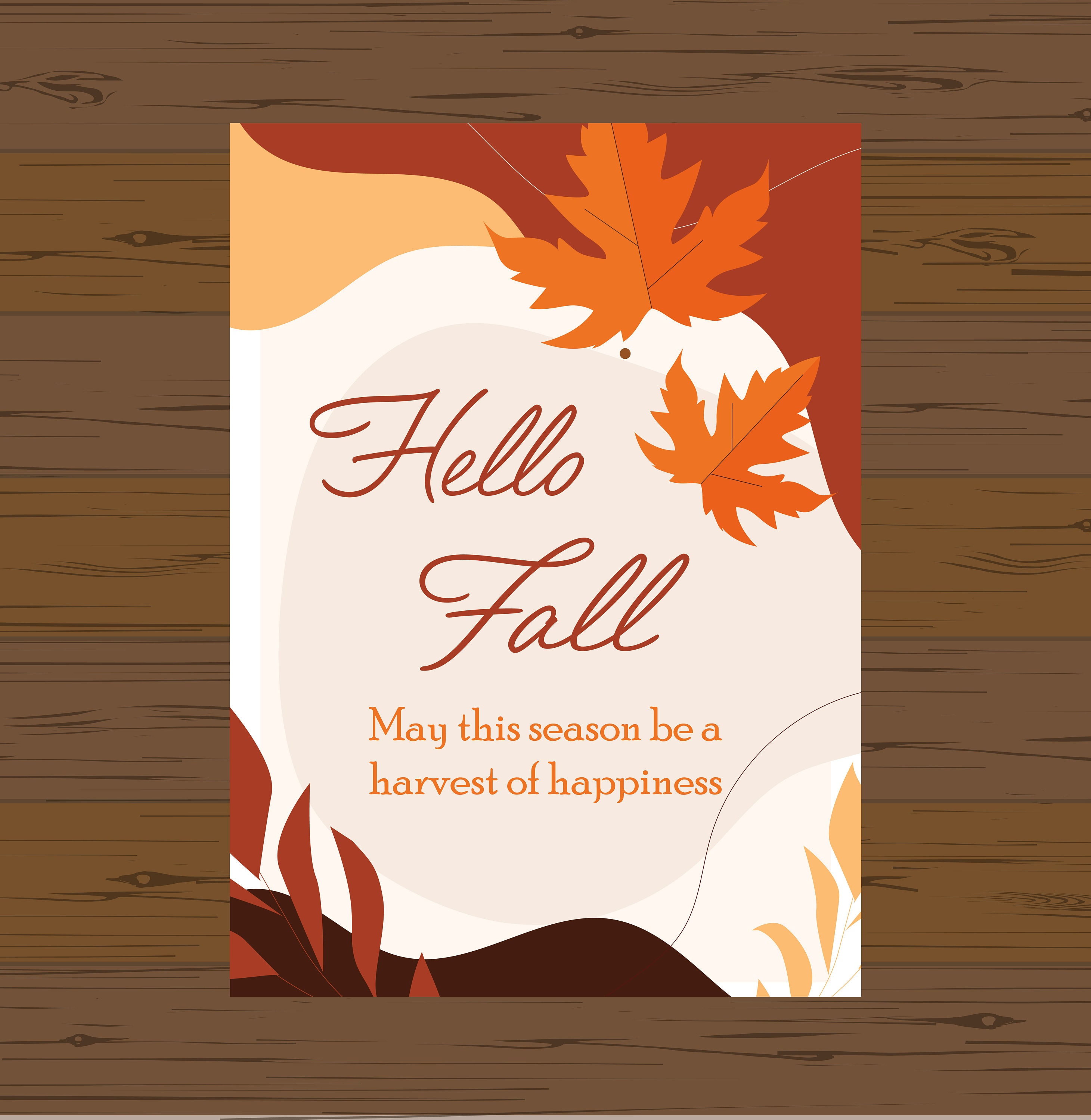 Hello Fall Greeting Card - Etsy