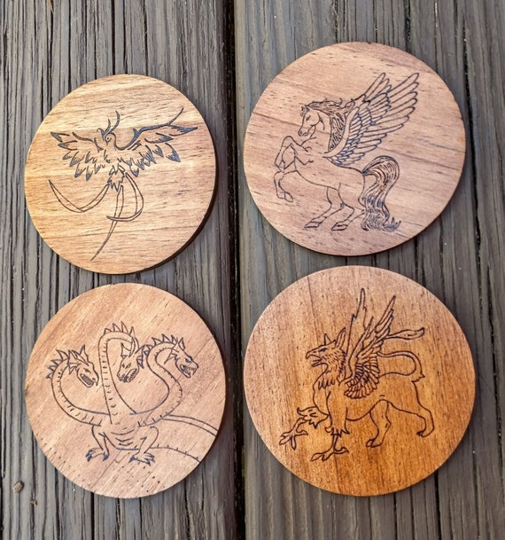 5 Little Monsters: Wood Burned Coasters