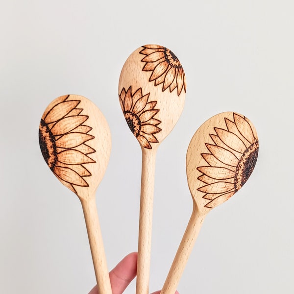 Wood Burned Spoons Etsy