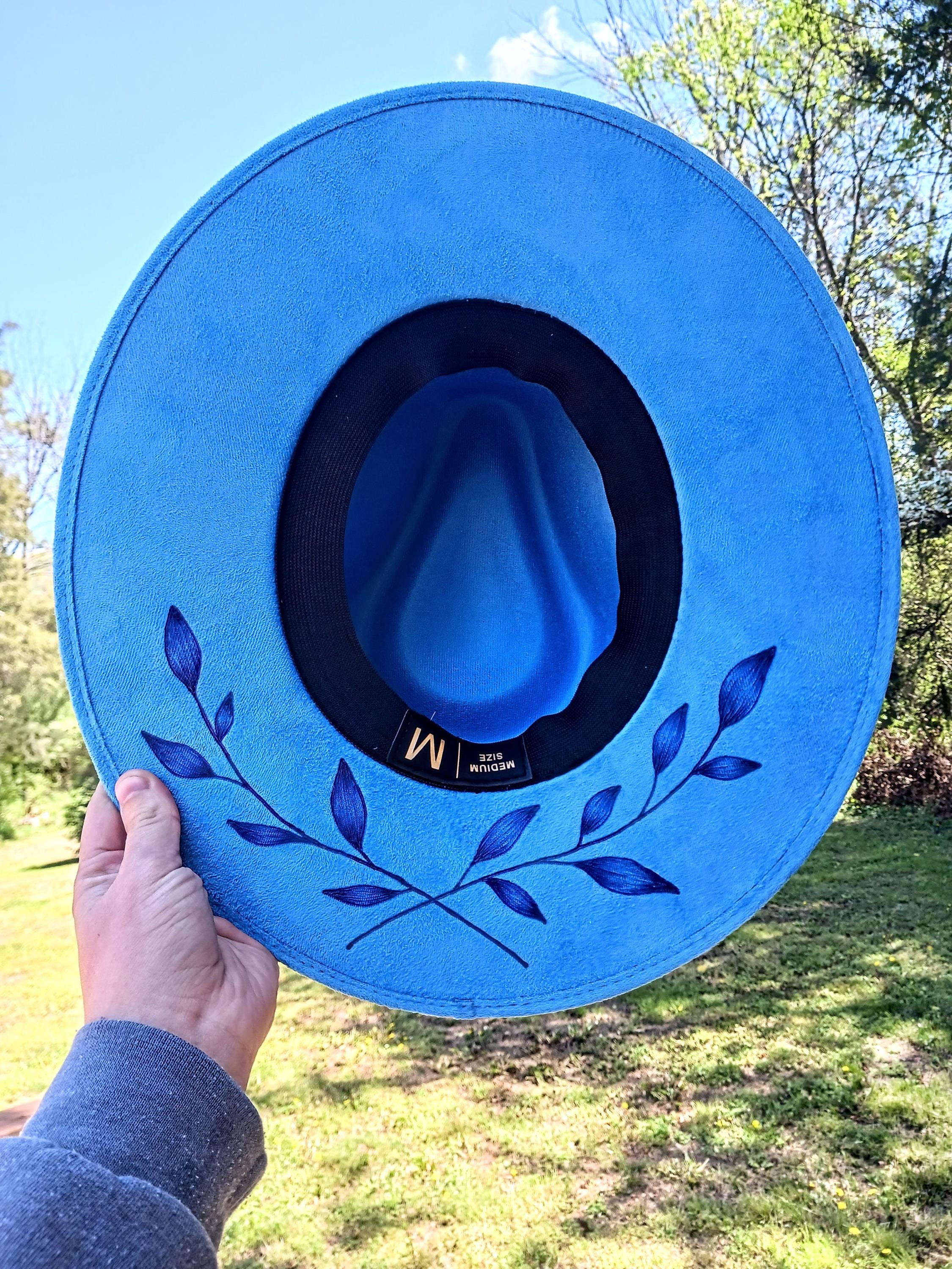 Hats N Roses Navy Vegan Suede Wide Brim Fedora Hat Tassel Boho Western M 6D8F1FD2-0948-4153-AC4C-  main image 4