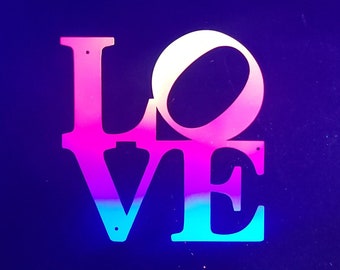 Neon Love - Blacklight Reactive Fluorescent Metal Wall Art