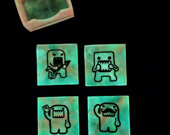Blacklight & Glow in the Dark Resin Coaster Set - Tie Dye Domos