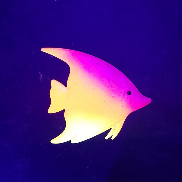 Emily the Blacklight Reactive Metal Hanging Wall Fish