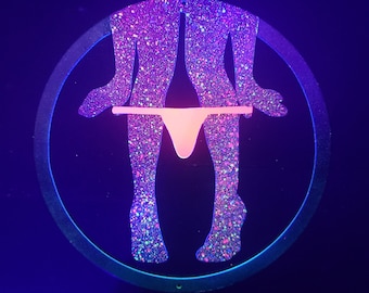 Good Time Girl - Black Light Reactive Double-sided Metal Wall Art - 11" x 11"