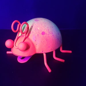 Neon Glow Bugs - Blacklight Reactive and Glow in the Dark Hanging Wall Ladybug Thingies
