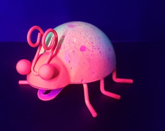 Neon Glow Bugs - Blacklight Reactive and Glow in the Dark Hanging Wall Ladybug Thingies