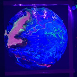 Azure Pools of Fools - Blacklight UV reactive Wall Art on 12&quot; vinyl record (218)