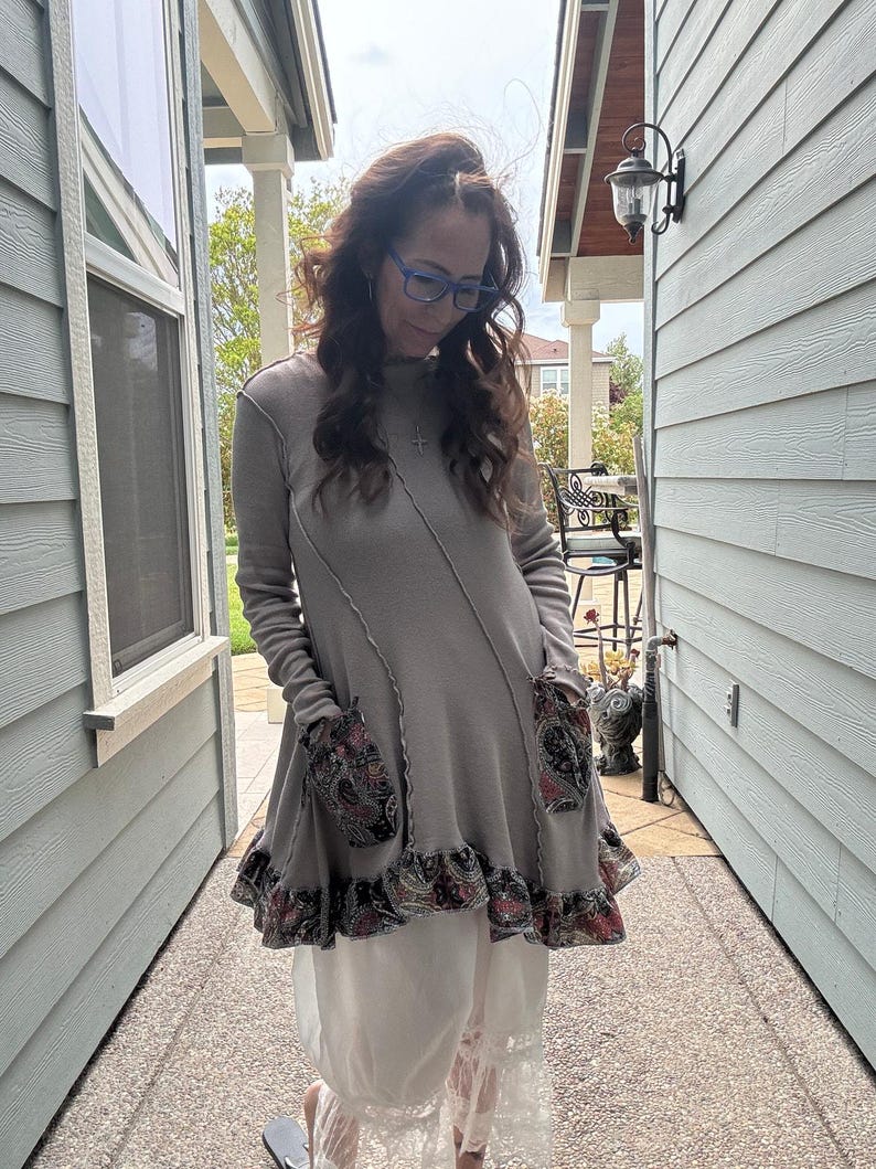 MSRP: 108 | UPCYCLED Free People We The Free Raw Seam Cotton Tunic Dress – XS image 4