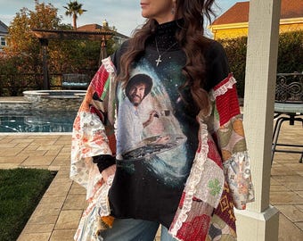 Handmade Upcycled Shuggie Fierce One-of-a-Kind Tunic Poncho | SAME DAY SHIP