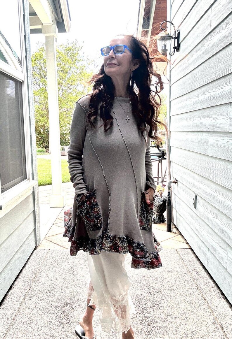 MSRP: 108 | UPCYCLED Free People We The Free Raw Seam Cotton Tunic Dress – XS image 3