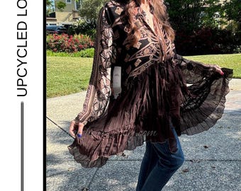 MSRP 68 | Shuggie Fierce Upcycled Lola P Bohemian Tunic – Size L (fits up to PLUS