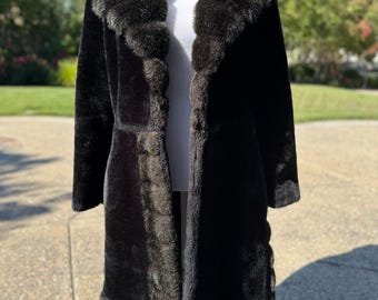 MSRP 500-600 Vintage Juli De Roma BlackBrown Winter Overcoat Size 12 QUICK SHIP