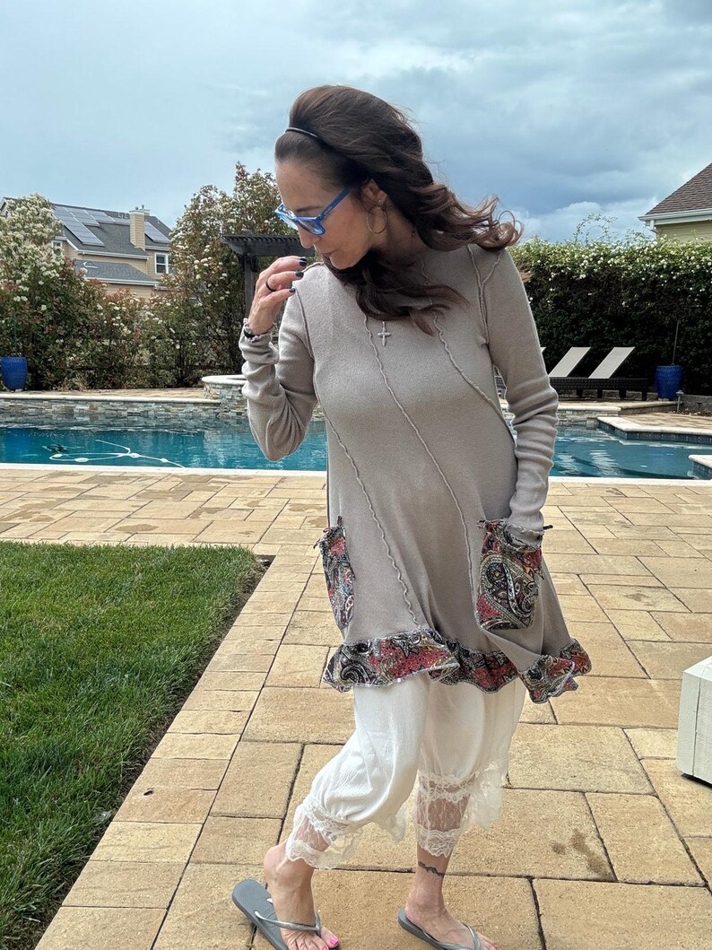MSRP: 108 | UPCYCLED Free People We The Free Raw Seam Cotton Tunic Dress – XS image 5