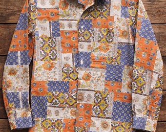 Vintage Brummel Patchwork Button-Down Shirt – Size 12 | 80s–90s | QUICK SHIP