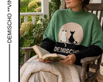 MSRP: 79 |  DEMISCHO Vintage 1990s Cottagecore Soft Knit Sweater Size S/M